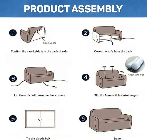 Miniatura 6 de OQOPO Funda elástica de sofá jacquard para el hogar, funda elástica para sofá de sala de estar, funda de sofá suave en forma de L, protector de