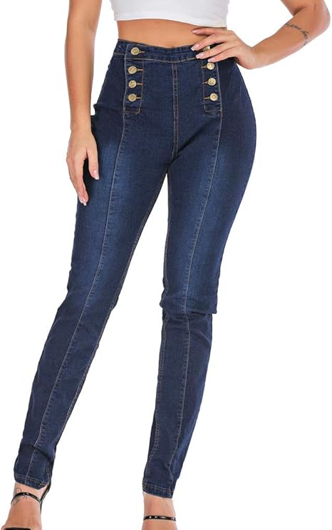 Damen Jeans-Shorts Mit Knöpfen - Zerrissene Skinny Shorts Mit Fransen Für Sommer & Beach