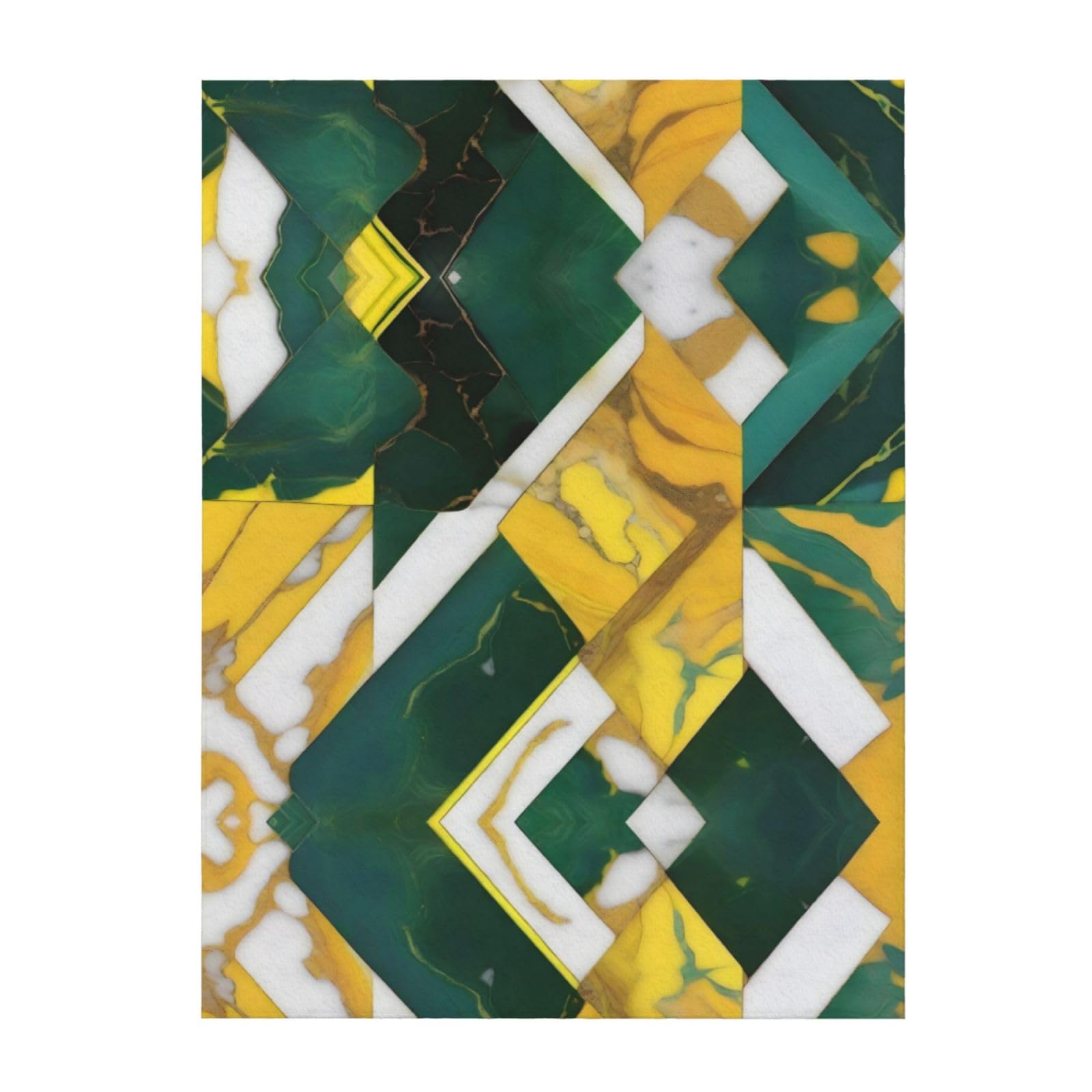 Plaid canapé marbre jaune et vert couverture super douce cocooning