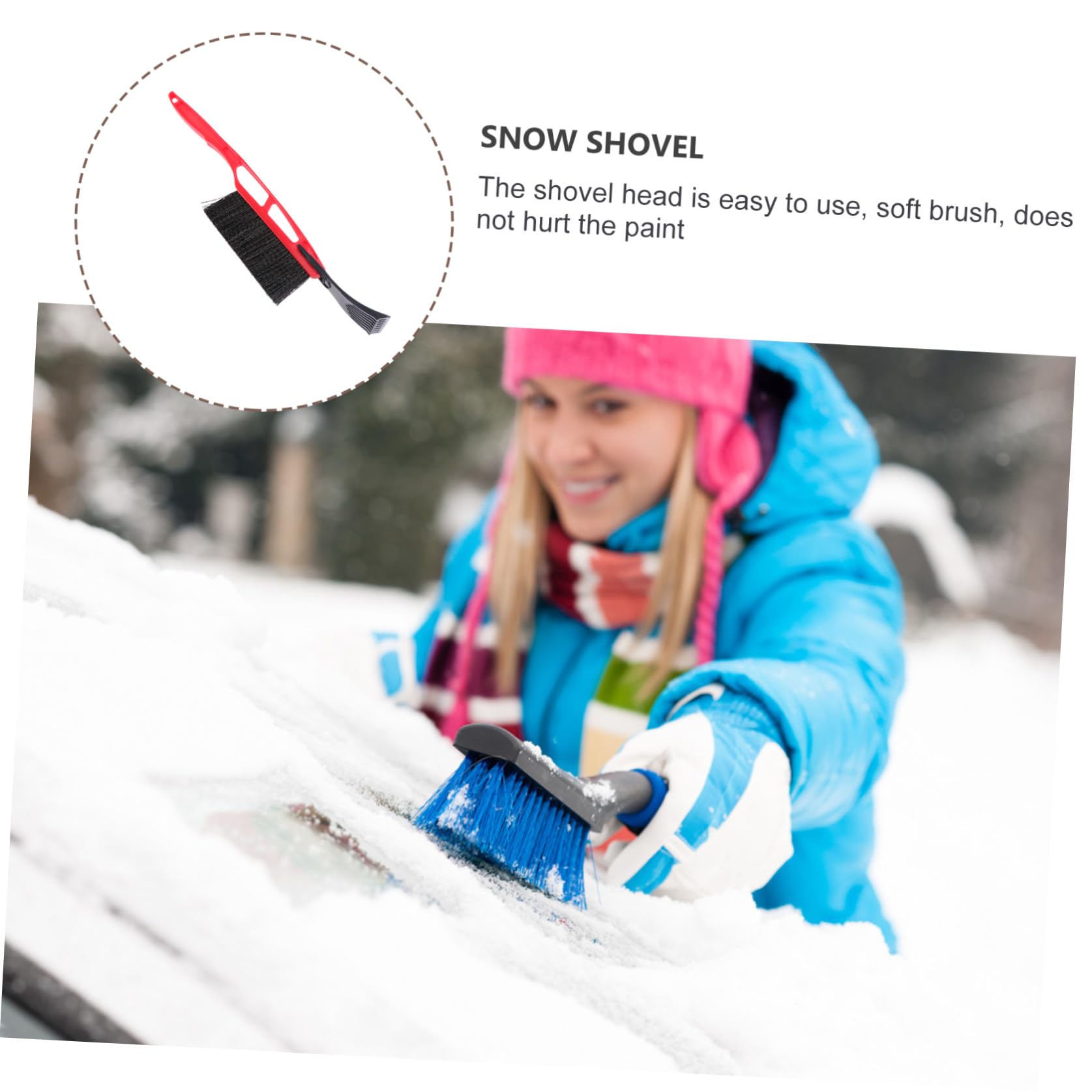 Abaodam Pala da Neve Multifunzionale Pala Spazzaneve Nevicare Ghiaccio per Auto Pale Raschietto per Ghiaccio Raschietto per Auto Pala da Neve sul Tetto Plastica Colore Casuale