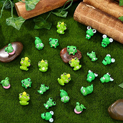 Jetec 32 Pieces Cute Frog Miniature Figurines Frog Cake Topper Decorations Mini Garden Frog Ornaments Animals Model Fairy Garden Miniature Landscape Diy Craft For Home Decoration Party Supplies #TOP3