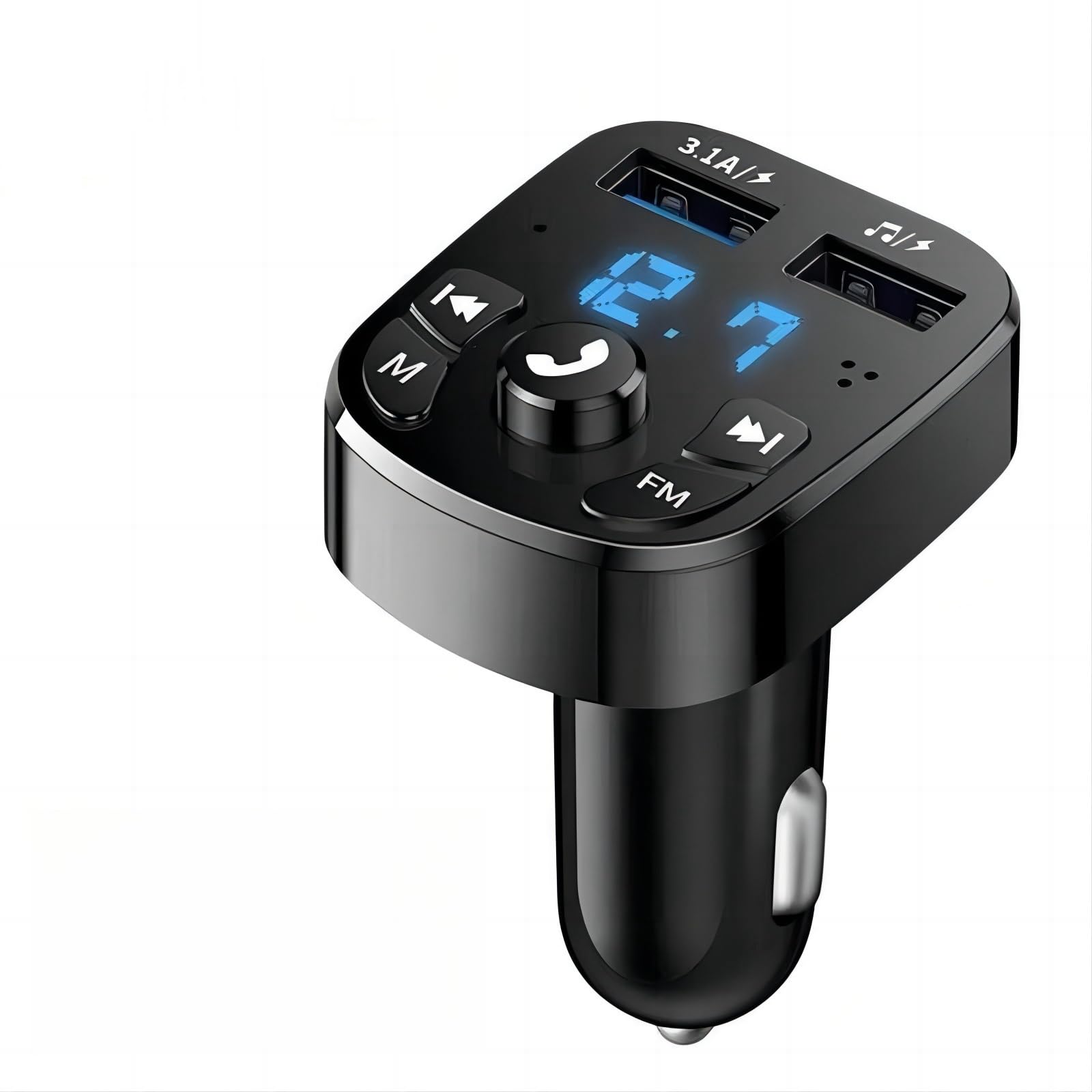 EngyUp New FM Transmitter, Bluetooth FM Transmitter Audio Dual USB Charging, MP3 Player 3.1A Fast Charger Car Accessorie