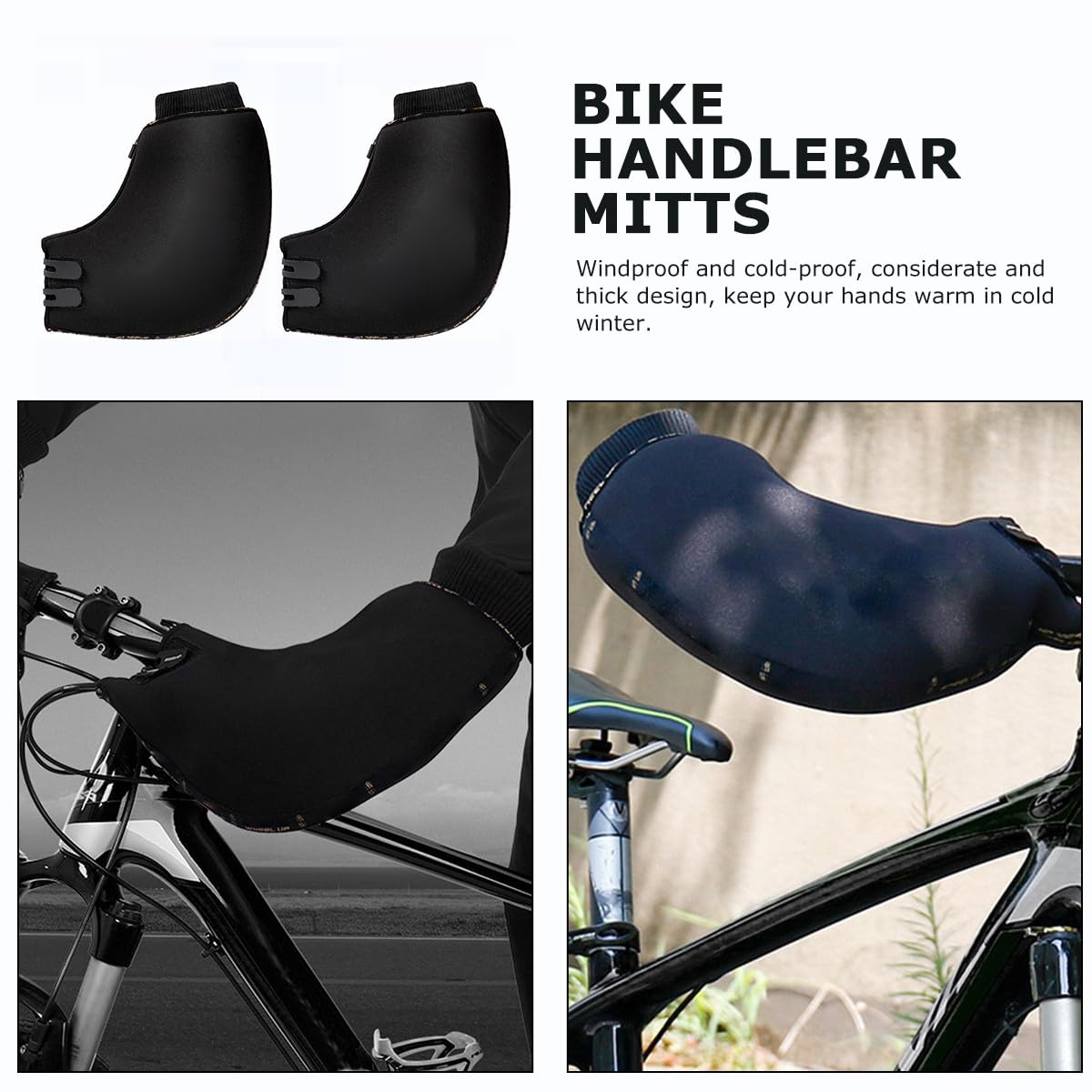BETOOKY 1 Paar Winddichte und Warme Fahrradlenkerhandschuhe aus Neopren und Baumwolle für Kalte Winter Leichte Unisex Handschuhe für E Bike und Mountainbike