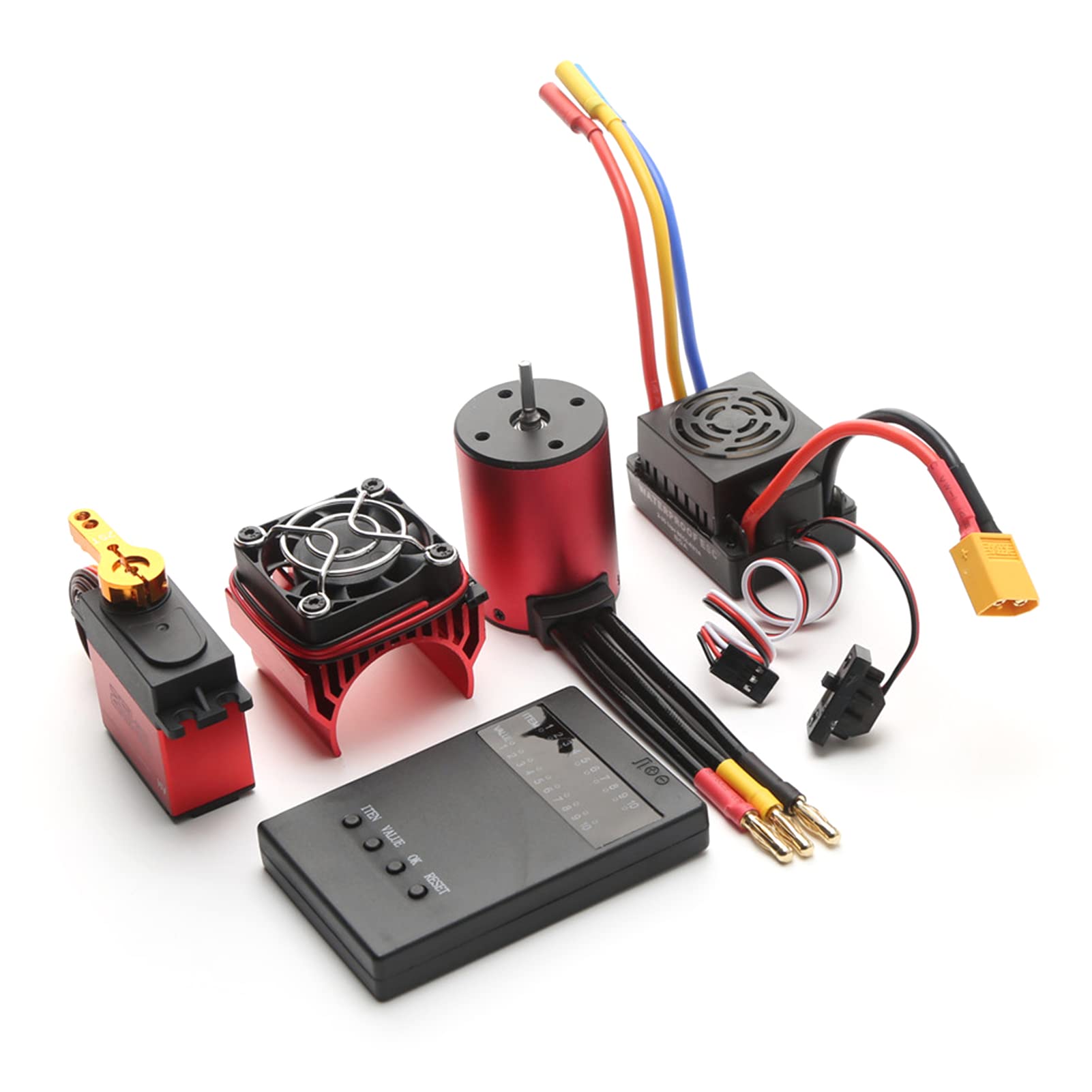Silnik bezszczotkowy, HUIOP S3650 2300KV bezszczotkowy silnik 60A bezszczotkowy ESC XT60 Plug 25KG Servo Programowanie Karta Radiatora Zamiennik do samochodu 1/8/1/10 RC