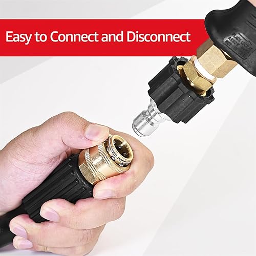 Miniatura 5 de YAMATIC Juego de adaptadores para hidrolimpiadora a presión, kit de conexión rápida, conectores rápidos M22 a 38 pulgadas, acopladores de presión de