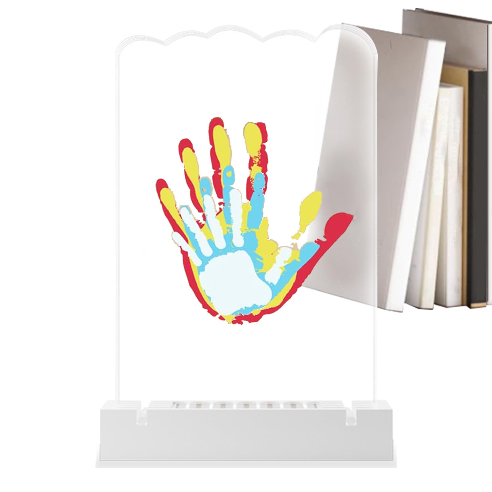 Kit di impronte di mani e piedi per bambini, cornice per foto con impronta di mano familiare, cornice per foto souvenir, souvenir artigianale trasparente con vernice sicura per i più piccoli, | acrilico ricordo per la decorazione della camera da soggiorno