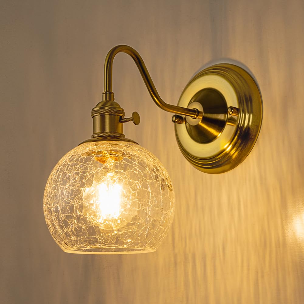 Amazon.co.jp : Chende ブラケットライト レトロ ガラス ひび割れ