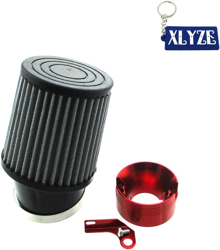 XLYZE Air Filter & Adapter Kit For Predator 301cc 420cc GX340 GX390 Golf Cart Mud Boats Racing Lawnmower Minibike (Red)