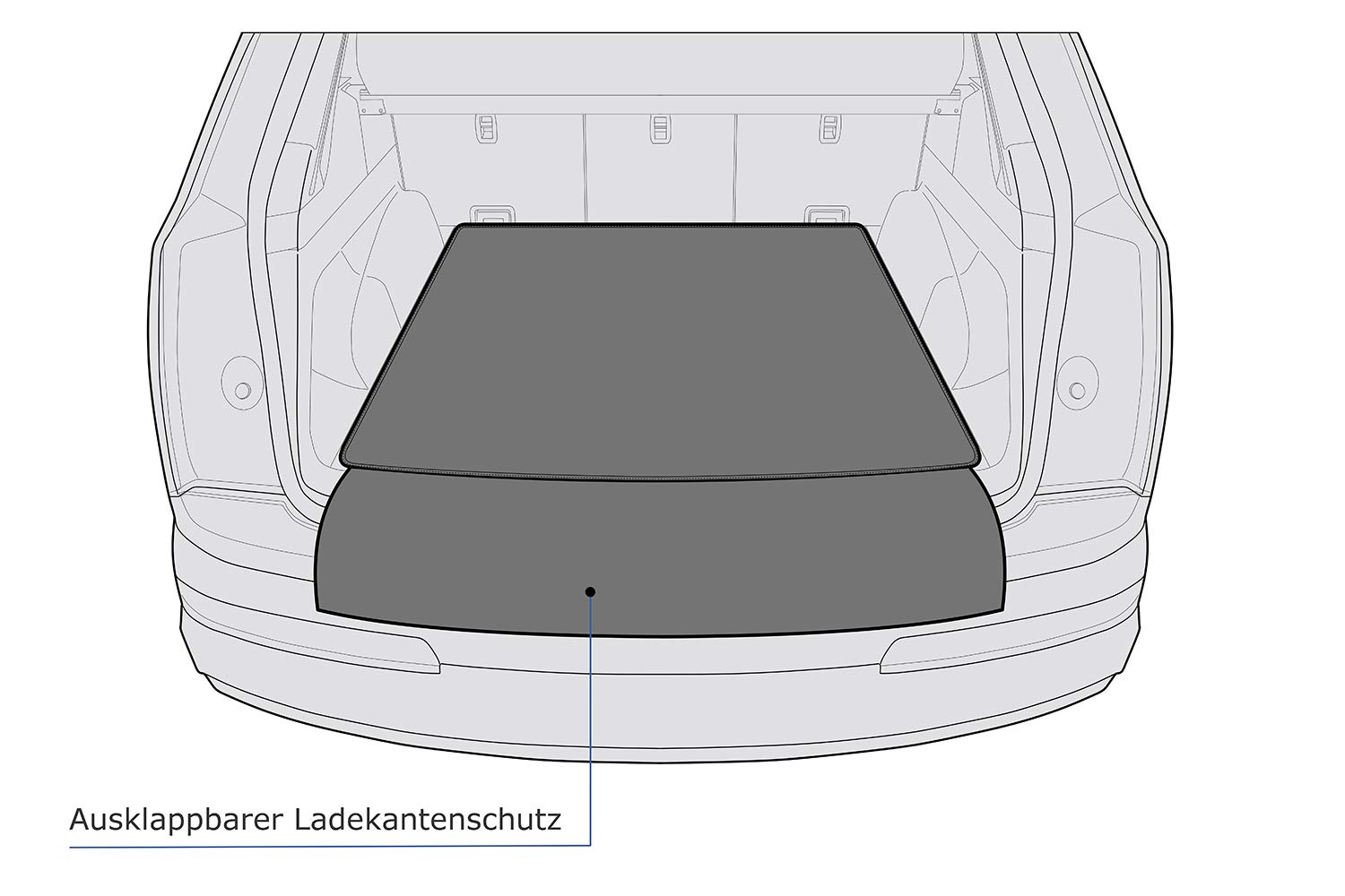 teileplus24 BKF-157 2-teilige Auto Kofferraummatte passend für BMW 4er Gran Coupé G26 2021- mit Ladekantenschutz