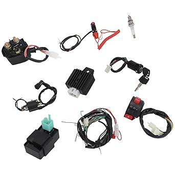 Spark Plug, Ignition Coil Dependable Practical Electrics Wiring Harness Loom Assembly 5-Pin CDI Unit for 50cc 70cc 110cc 125cc 4 Stroke ATV Dirt Bike