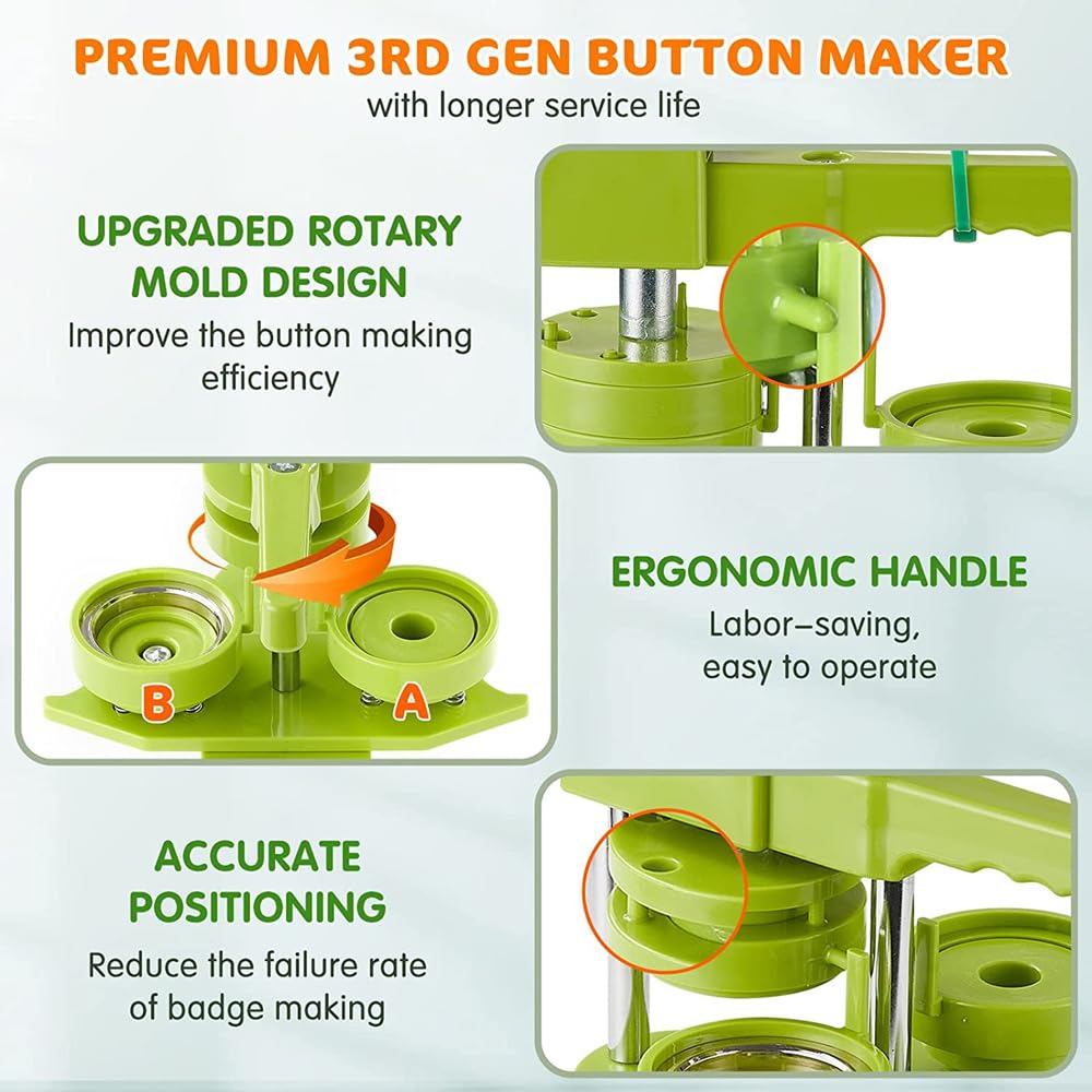 máquina para Hacer Botones, Máquina for Hacer Botones de Insignias, máquina for con Pines 58 mm, Perforadora for Bricolaje