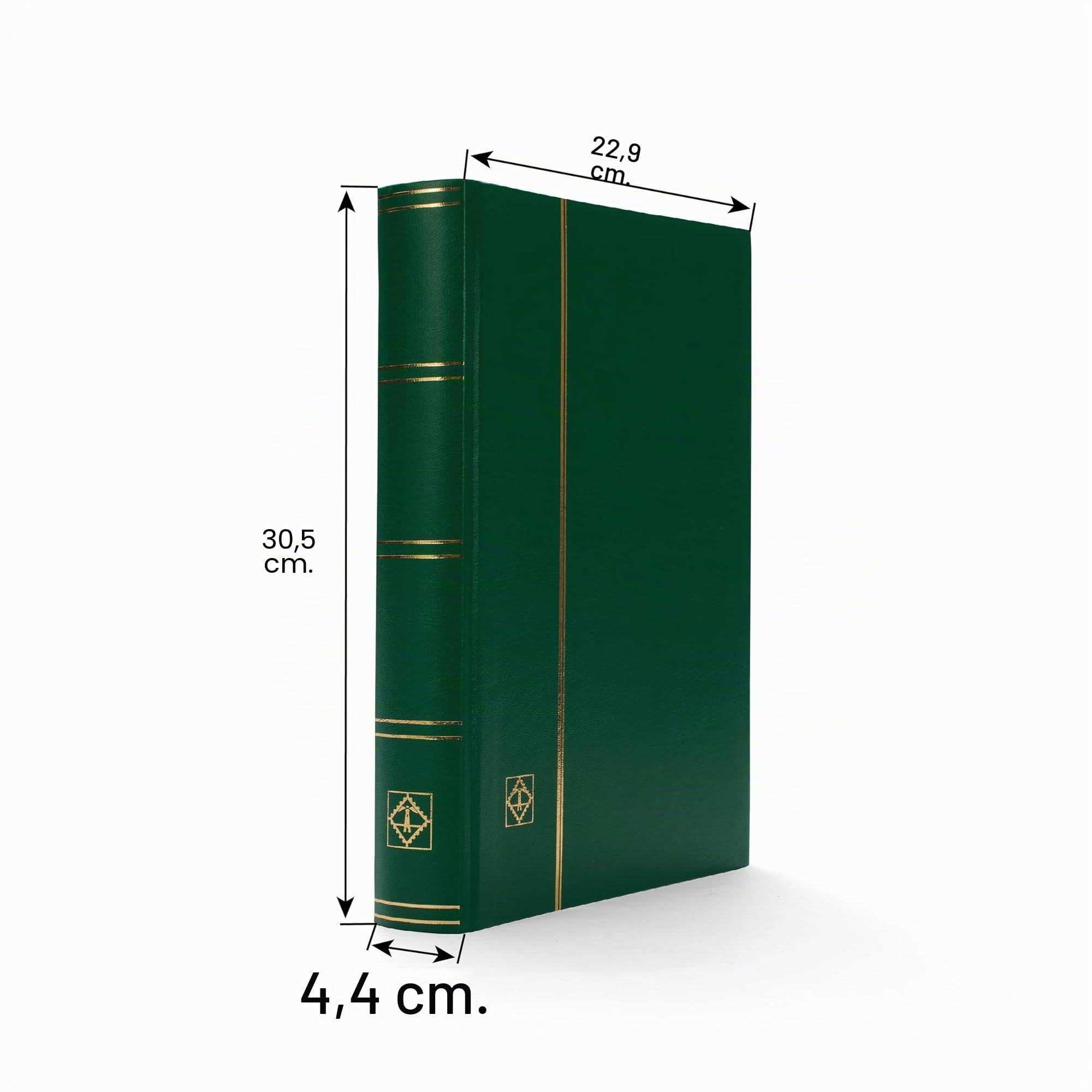 Leuchtturm 306438 Briefmarken-Sammelalbum Comfort - DIN A4, 64 Seiten, Pergaminstreifen, wattierter Einband - grün