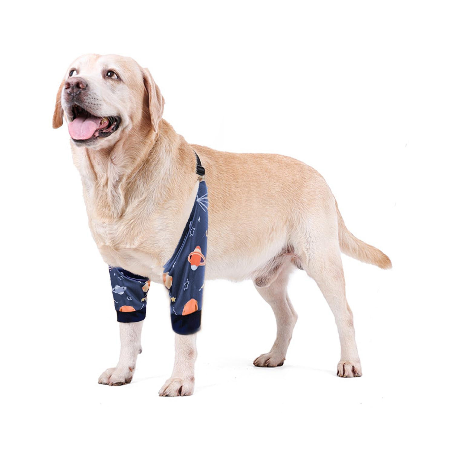 Blue Dream Island Dog Front Leg Braces Recovery Sleeve, Pet Knee Brace Wounds Protector for Medium Large Dog_5XL(Universe)