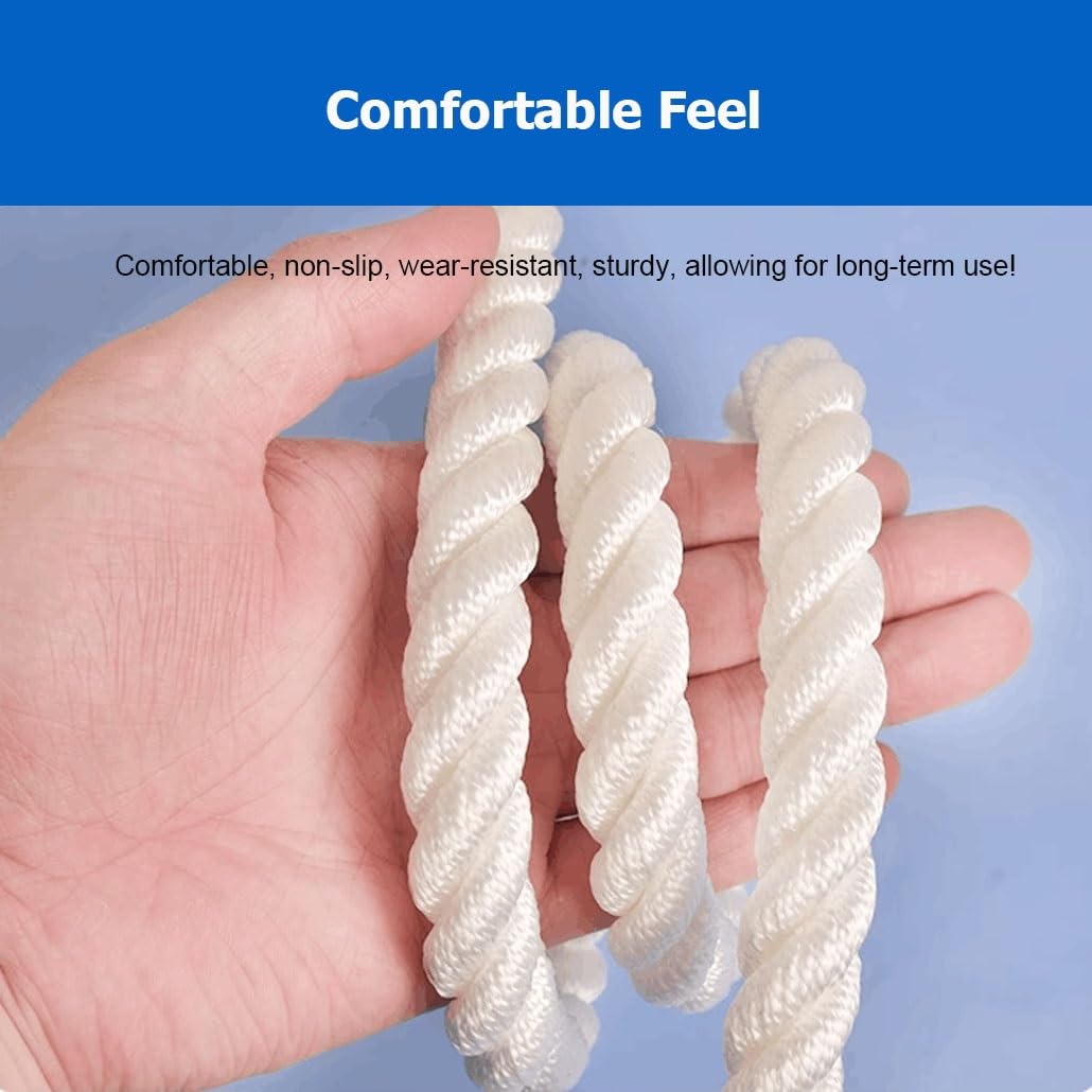 Corda in poliestere intrecciato a 3 fili, 5-100 m, resistente, per ormeggio, barca, ormeggio, multiuso, per giardinaggio, artigianato e tiro alla fune (12 mm, 90 m)