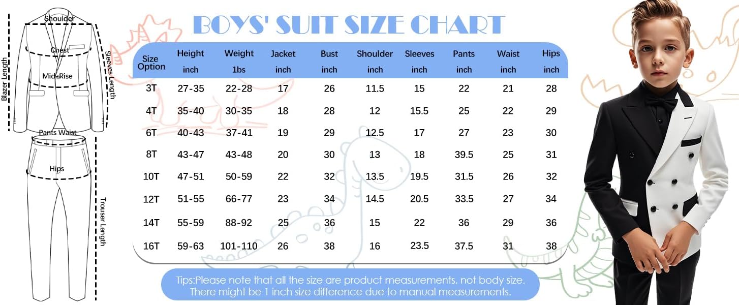 Double Breasted Boys Suit 2 PC Wedding Party Tuxedos Blazer Pants Set Casual Suits 3-16 Years