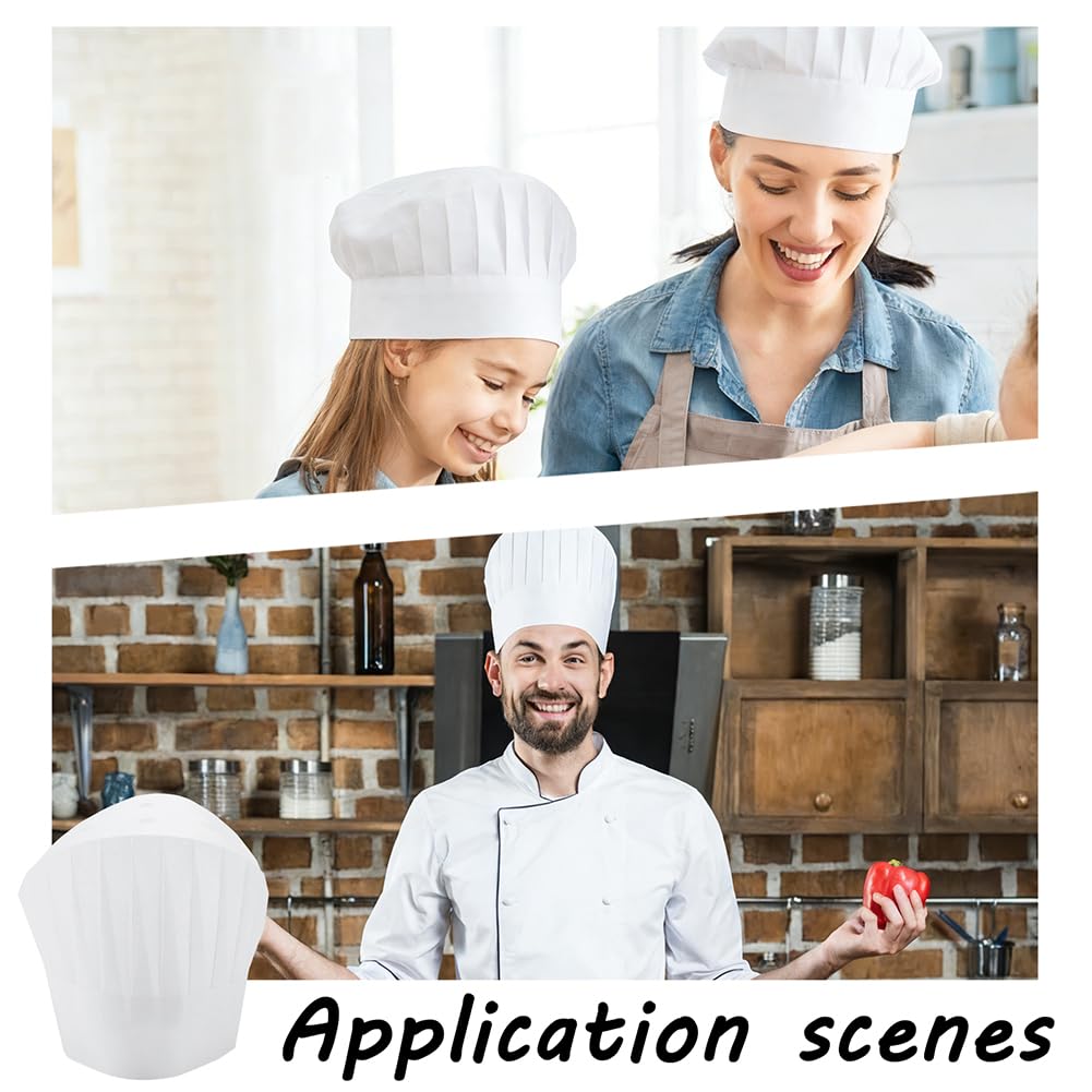 Cappelli da cuoco in tessuto non tessuto bianco 20x29 cm per cucina catering ristoranti