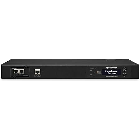 CyberPower PDU15SW10ATNET Switched ATS PDU, 100-120V/15A, 10 Outlets, 1U Rackmount,Black