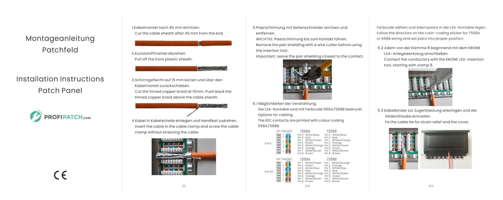 Patchpanel 10 Zoll 12 Port Cat.6 RJ45 geschirmt 1HE schwarz | Verteilerfeld, Rackeinbau, Für cat5e, cat6, cat6a, cat7, cat8, Module