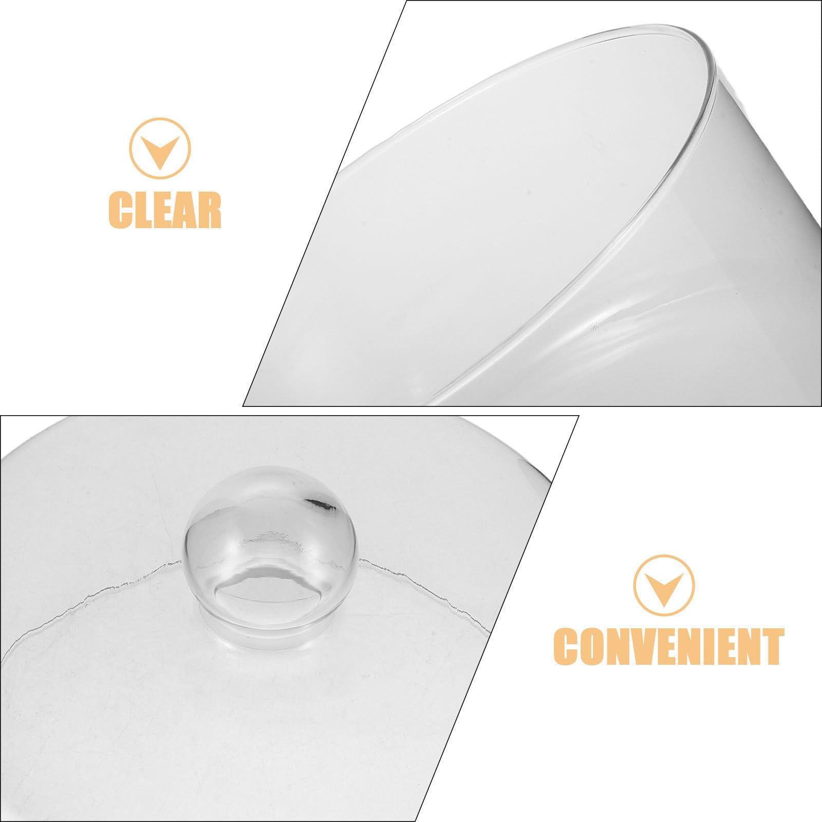 INOOMP Cúpula de Vidrio Transparente Redonda con Asa para Tartas y Postres