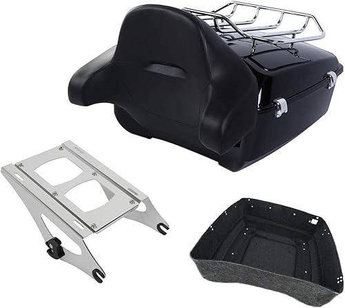 TCMT Kit de estantería portaequipaje con almohadilla de respaldo para maletero, color negro