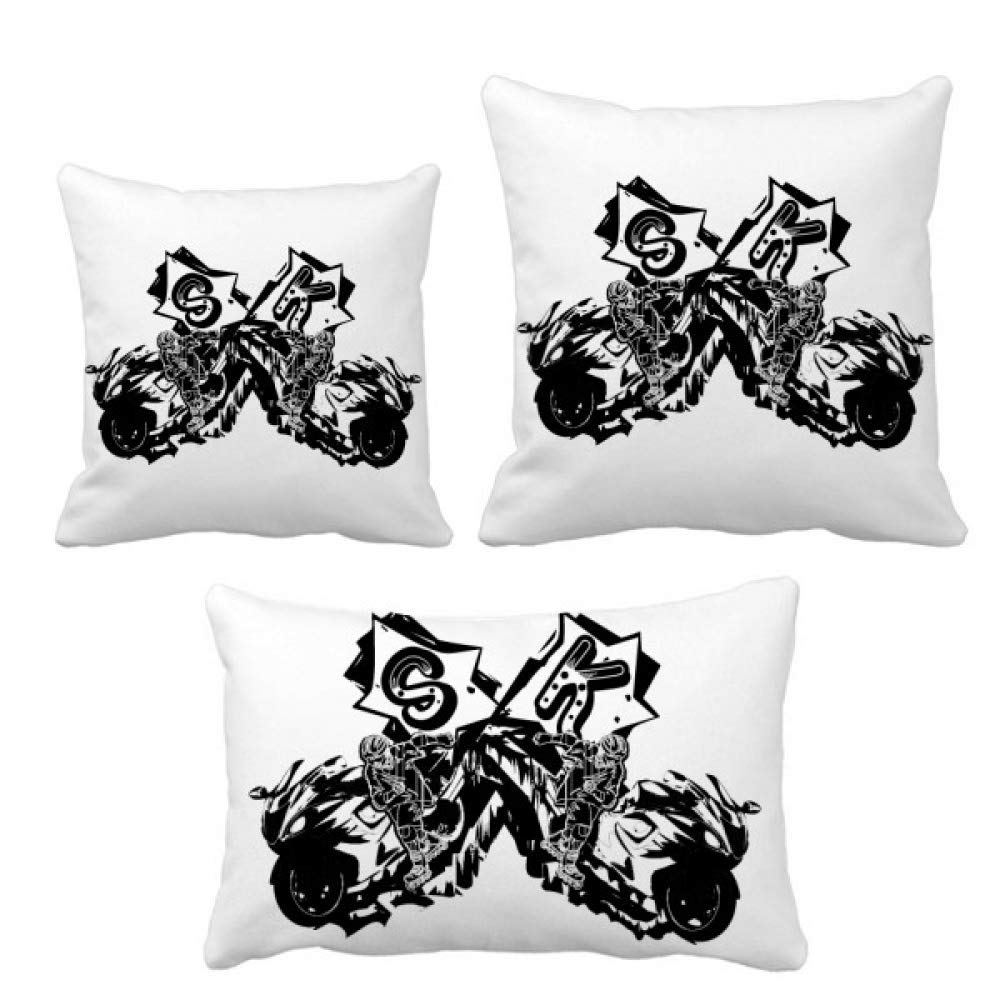 Housse de coussin de moto motard noir pour deco salon industrielle