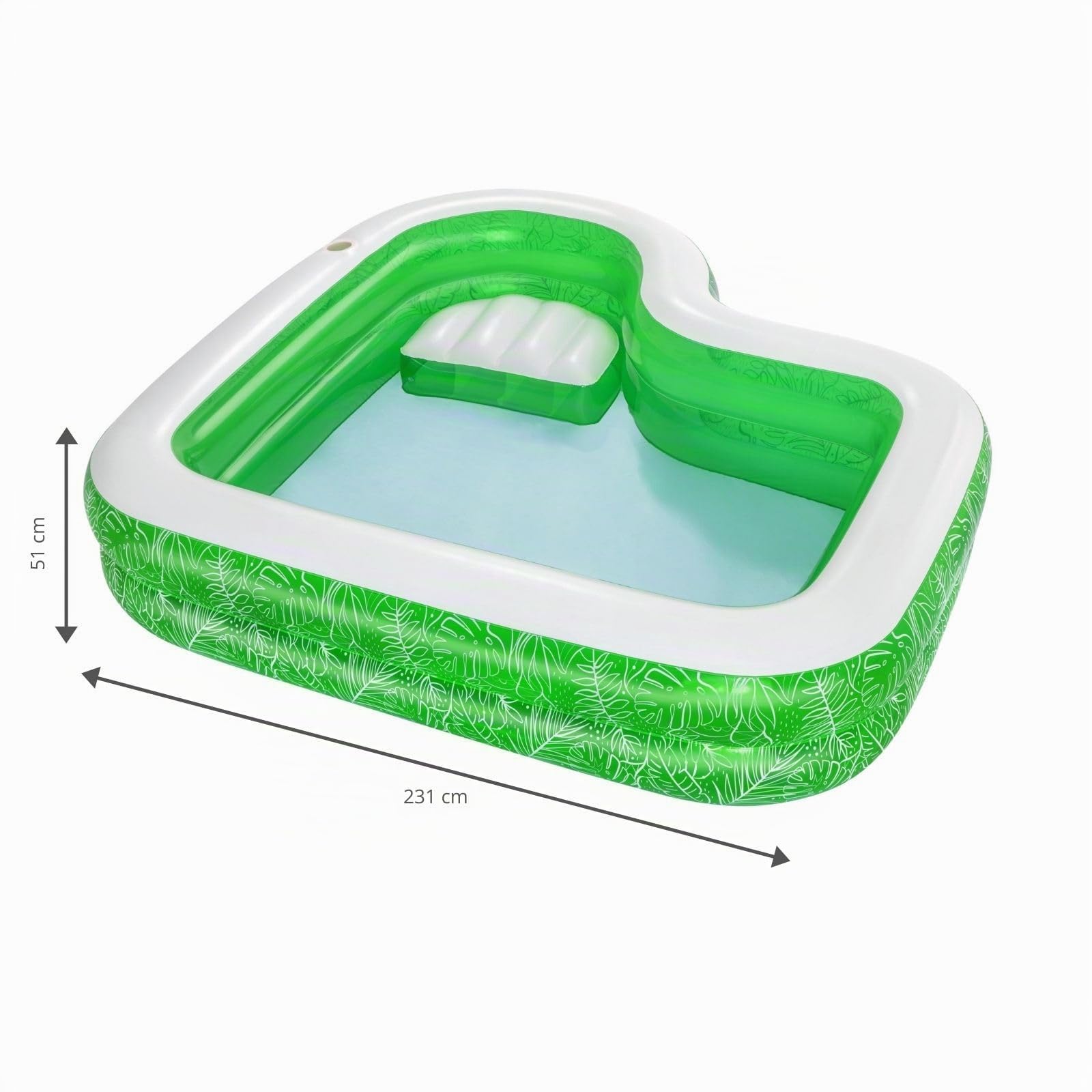 Bestway® 7'7" x 7'7" x 20"/2.31m x 2.31m x 51cm Tropical Paradise Family Pool