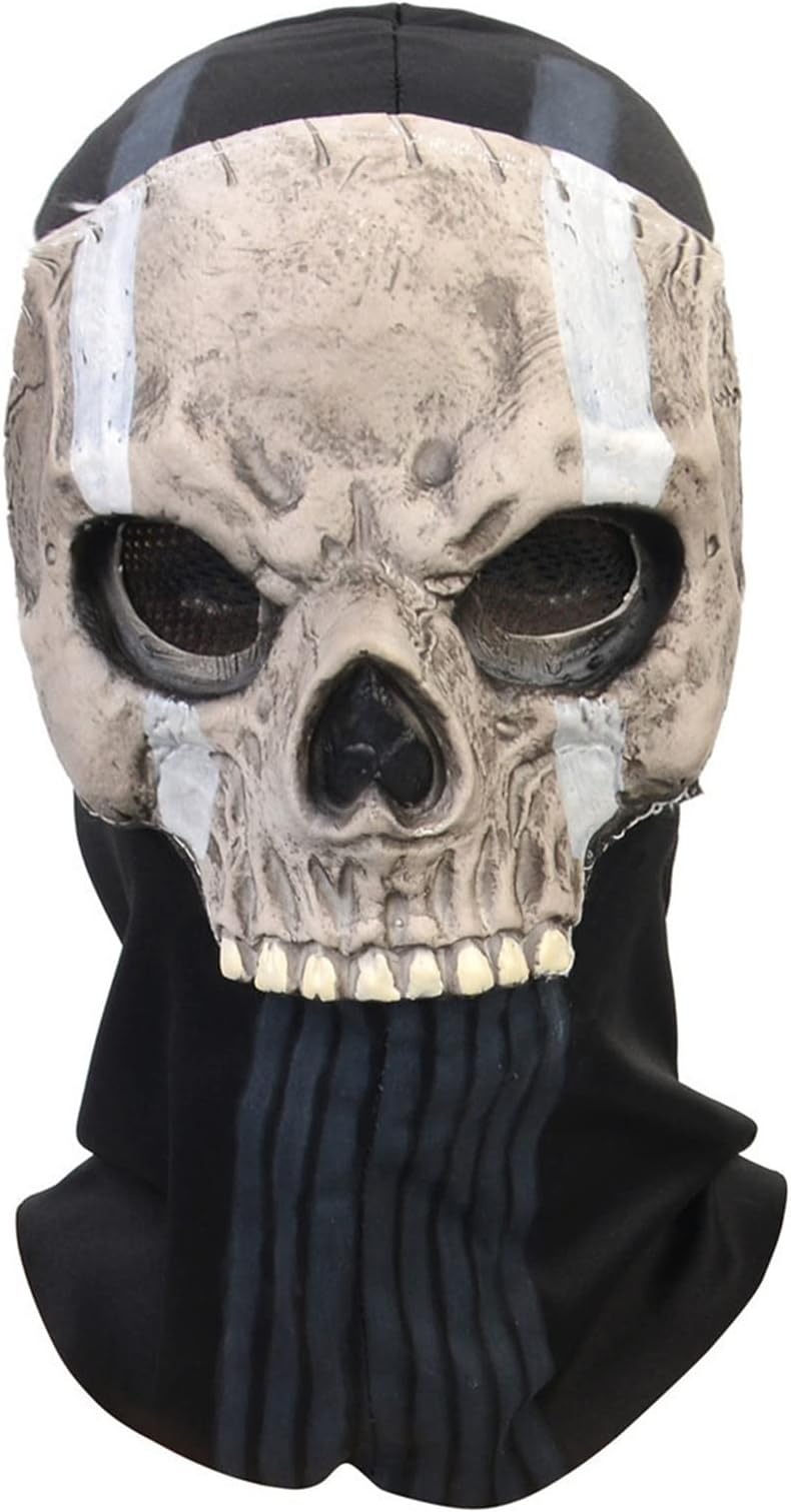 Ghost Skull Mask Full Face Unisex for War Game Outdoor Sport Halloween Cosplay (one Size, Mask-D)