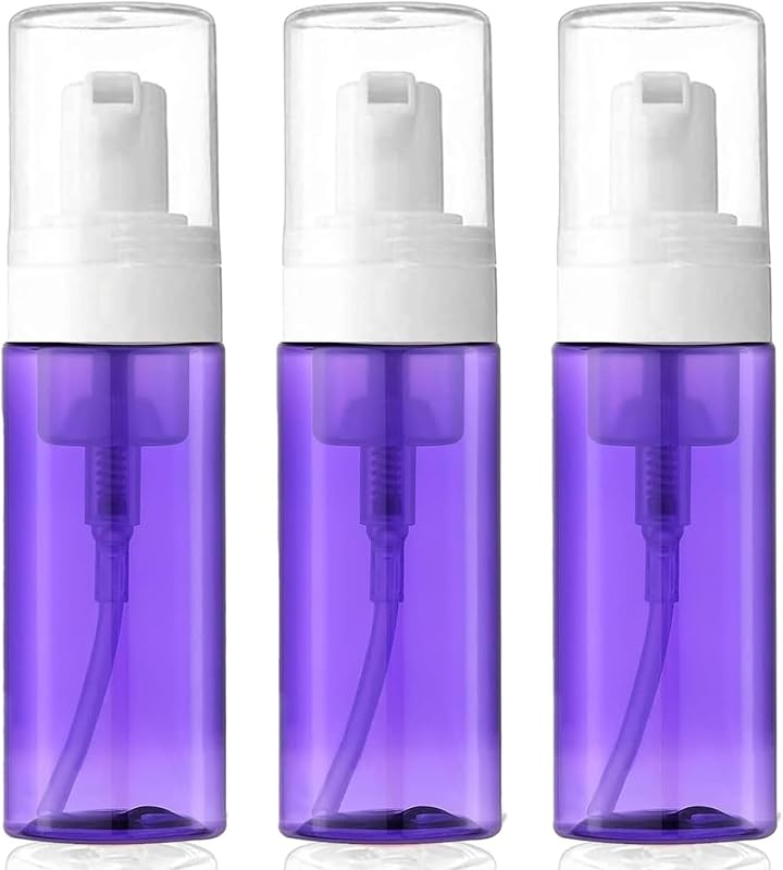 Frascos com Bomba Espumadora VIGOR PATH Roxos, Pacote com 3, 100 mL