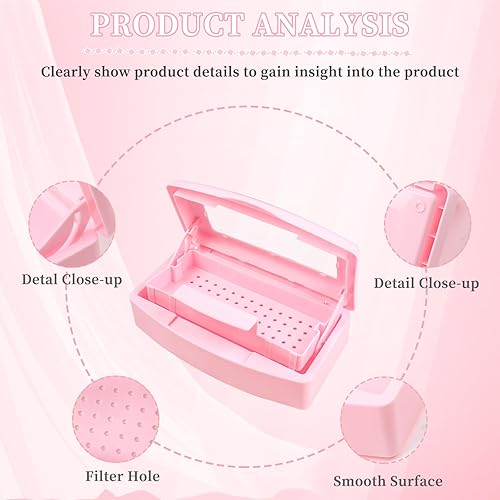 Miniatura 5 de Caja esterilizadora de herramientas de uñas, bandeja de esterilización de plástico, caja de esterilización de plástico organizador de almacenamiento