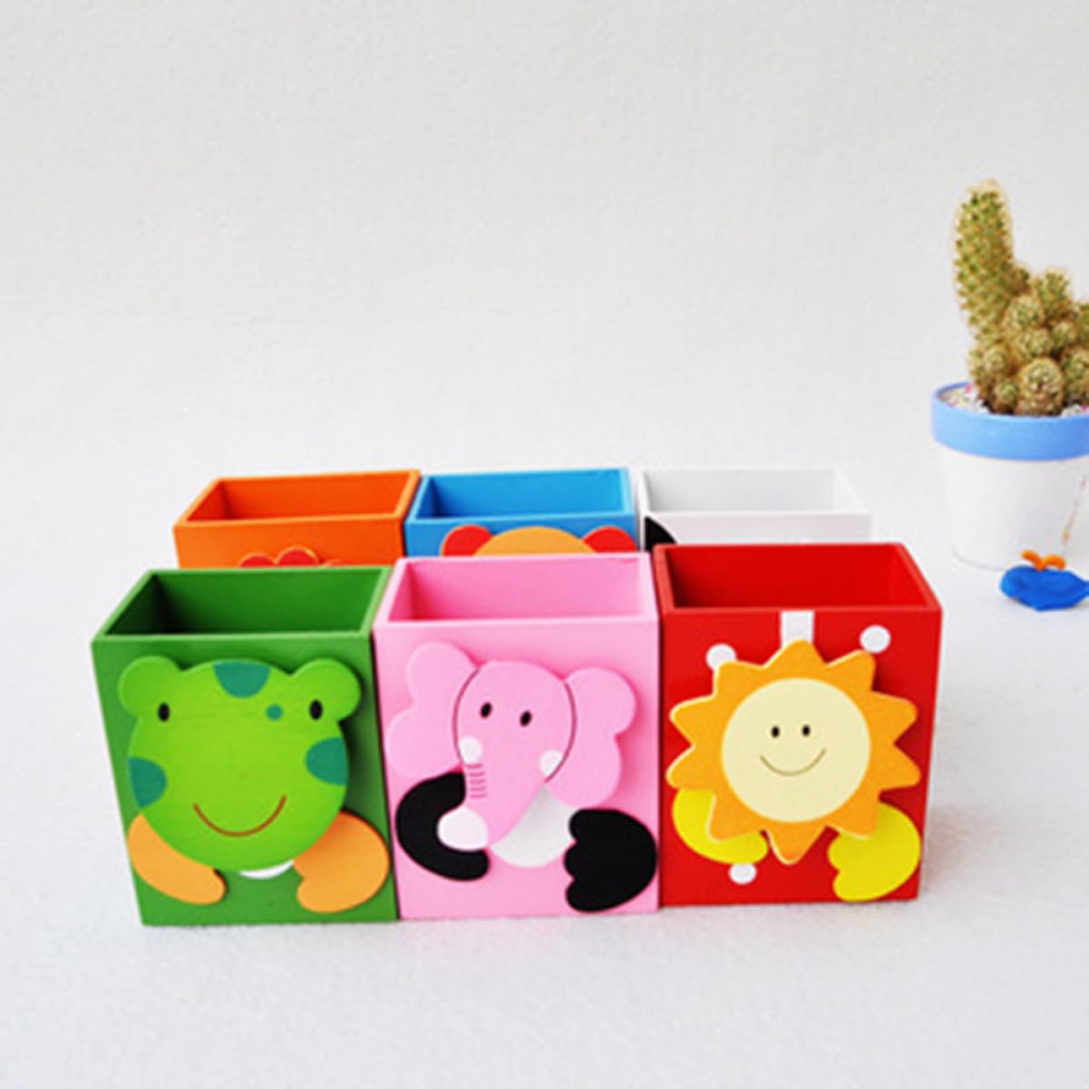 Ciieeo Cartoon Animal Pen Holder Cute Desk Organizer for Home Office School Cow Sturdy and Lightweight Stationery Storage for Pencils Cosmetics and More - Image 3