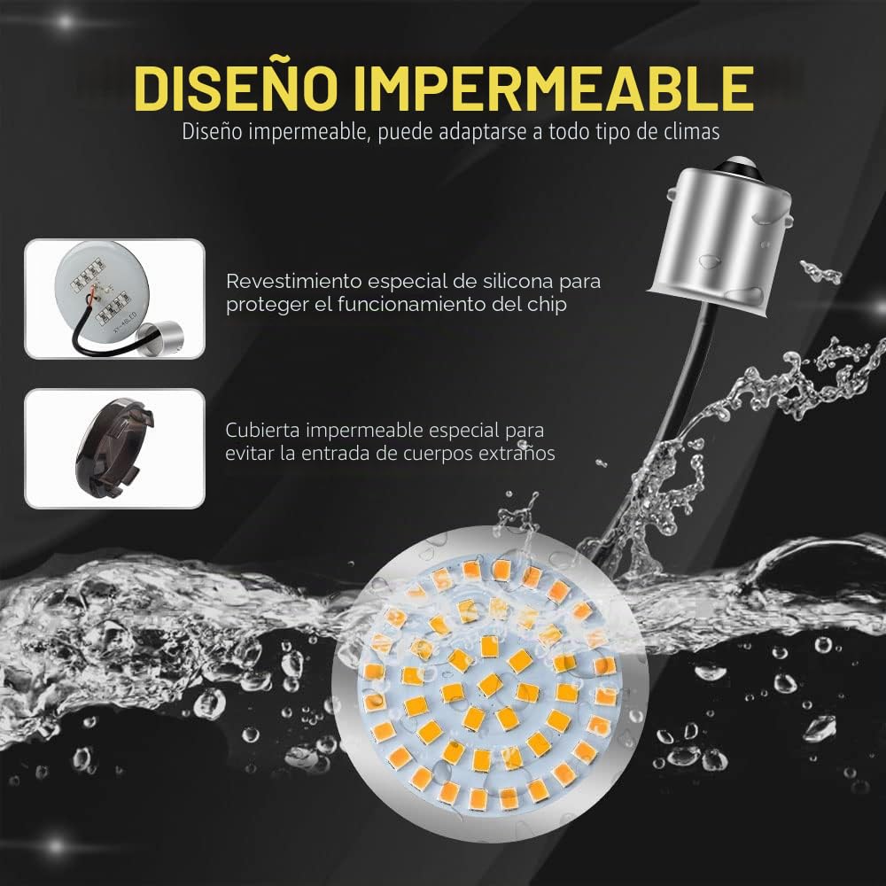 yifengshun 1156 48 LED Delanteros Traseros De Motocicleta Indicadores Con Lente Ahumada De 5cm Super Brillante áMbar LED Luz De SeñAl De Giro Para Harley Touring Sportster Softail Dyna Taillight 4pcs