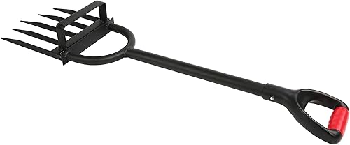 Miniatura 9 de Horquilla de paso resistente de 5 dientes para jardinería - Horquilla de excavación de mango largo para desbrozadora de garras de jardín