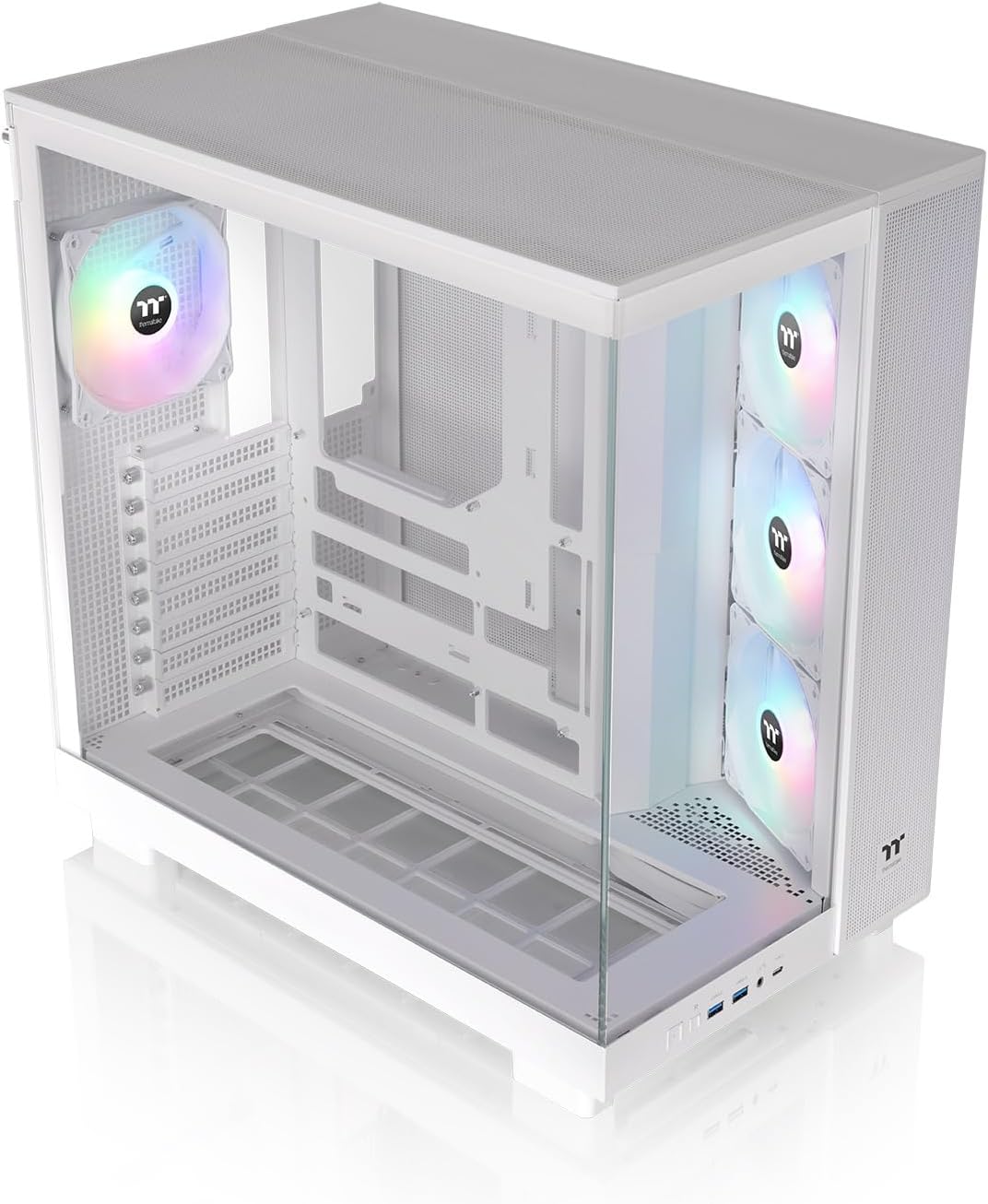 Thermaltake View 380 XL TG ARGB; 4x120mm ARGB Lite Fans Included; 360mm Radiator Support; 420mm GPU Clearance; Hidden Connector Support; Dual Chamber; Snow; CA-11E-00M6WN-00