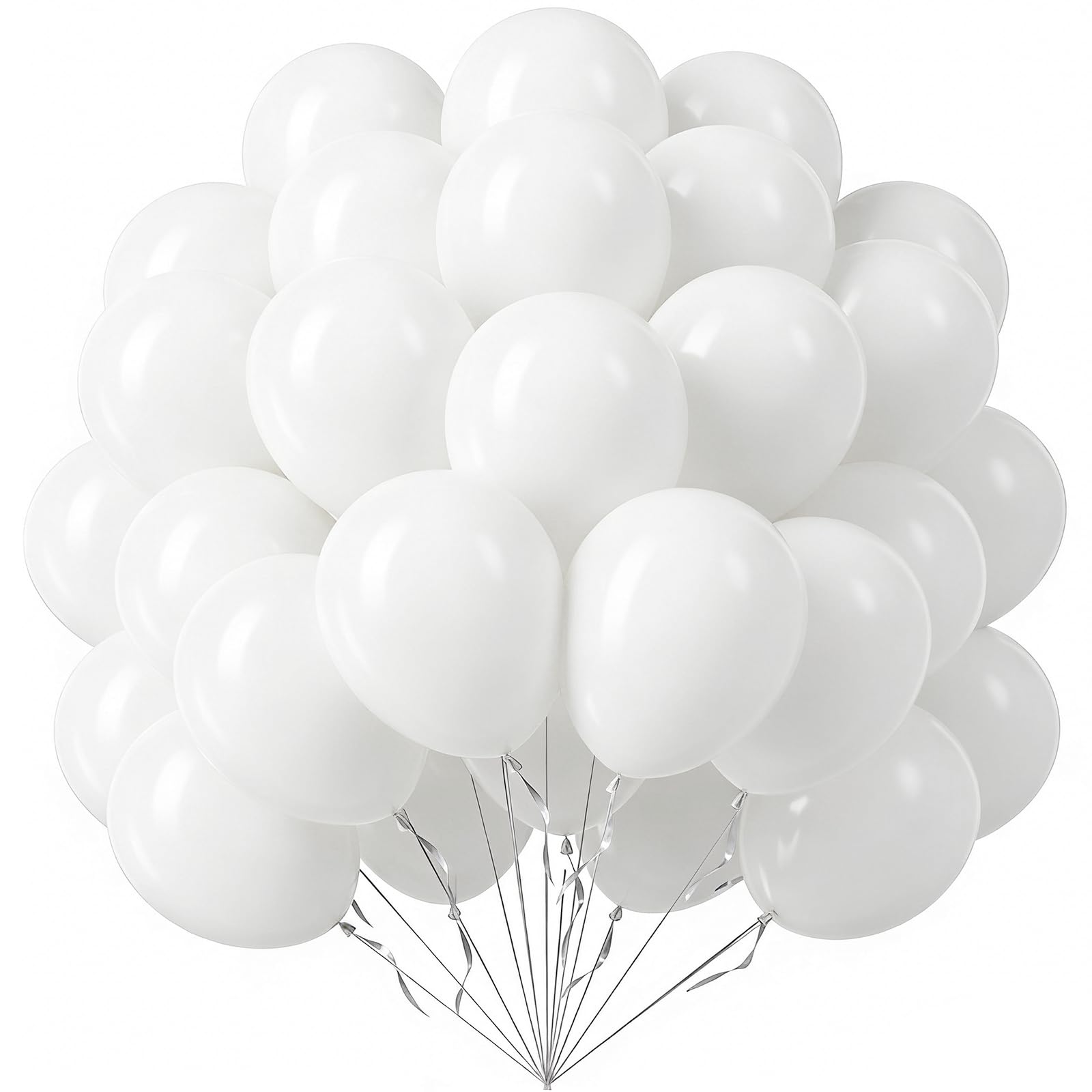 White Balloons, 100pcs 12 Inch White Latex Balloons, Perfect for Wedding, Baby Shower, Birthday, Anniversary, Garden Gathering, Celebration Events & Minimal Neutral Elegant Party Decorations