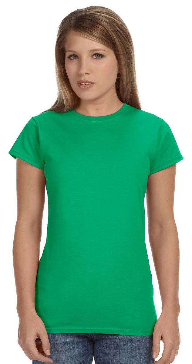 Gildan (L, Irish ) Ladies Soft Style Short Sleeve T-Shirt Green