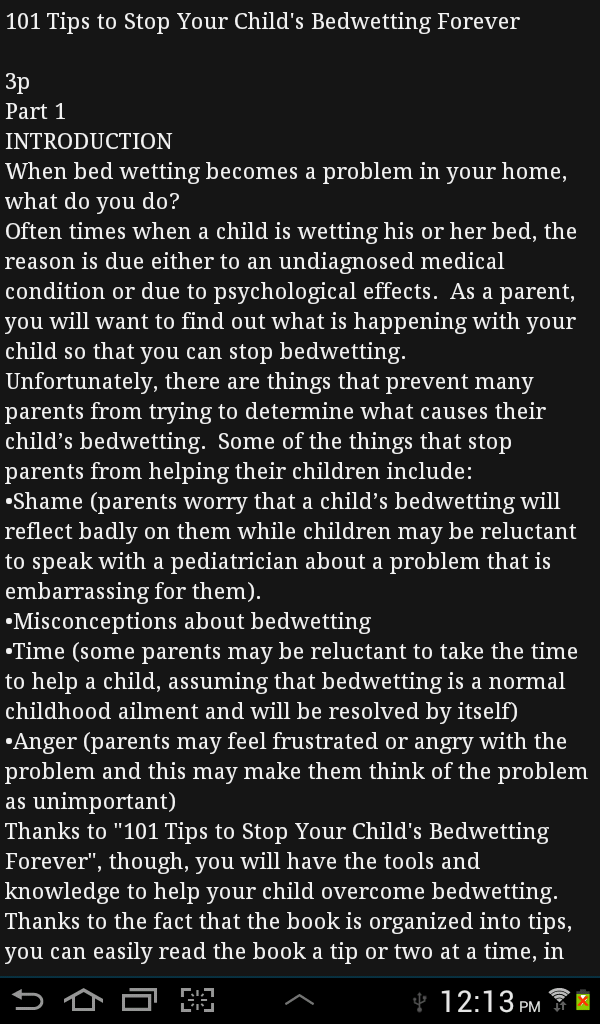 101 Tips to Stop Your Child's Bedwetting Forever App on Amazon Appstore