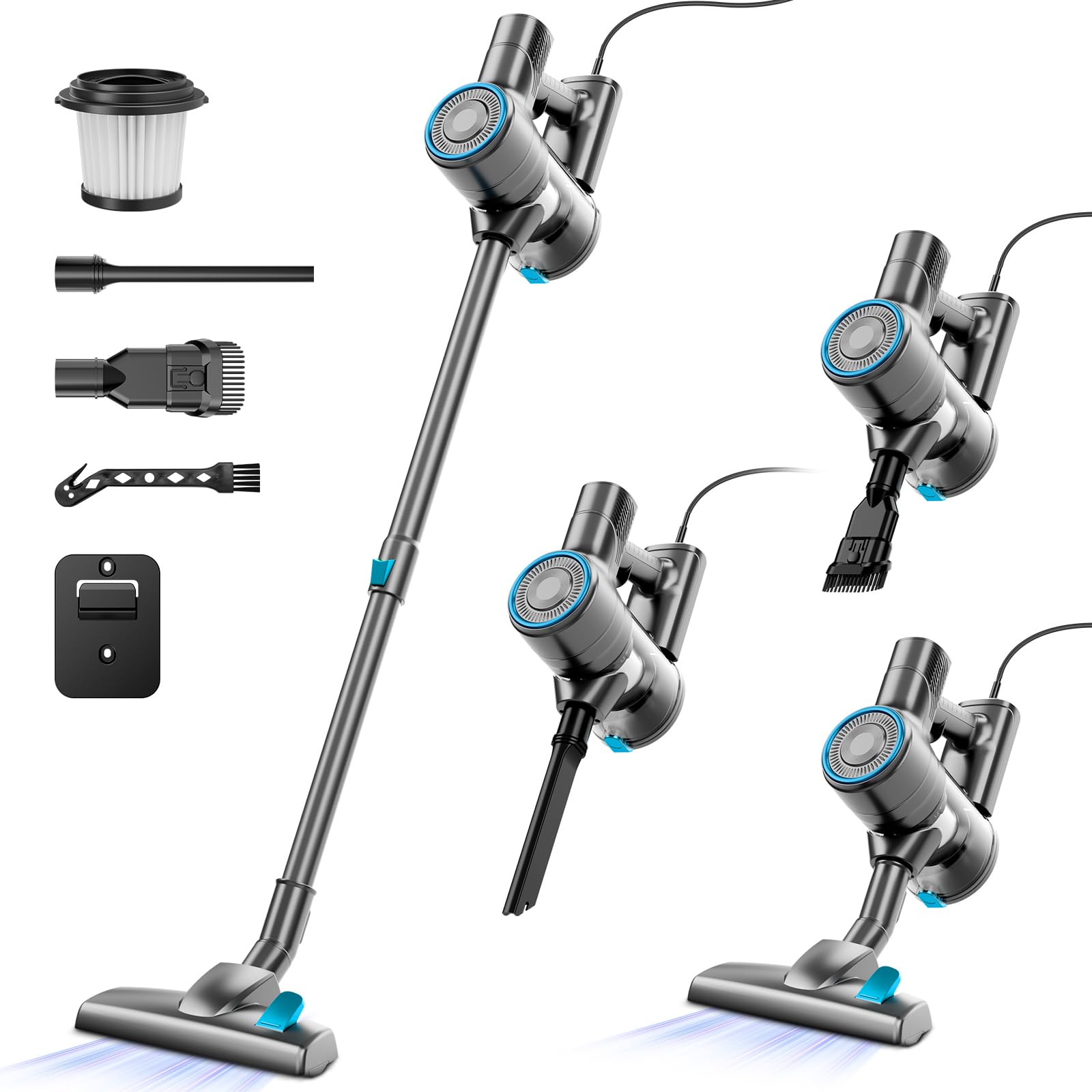 BLACKBARK Corded Vacuum Cleaner Cleaner - 600w Powerful, 25Kpa Stick Vacuums, 2 in 1-Lightweight Handheld Vacuum for Pet Hair?Hardfloor & Carpets