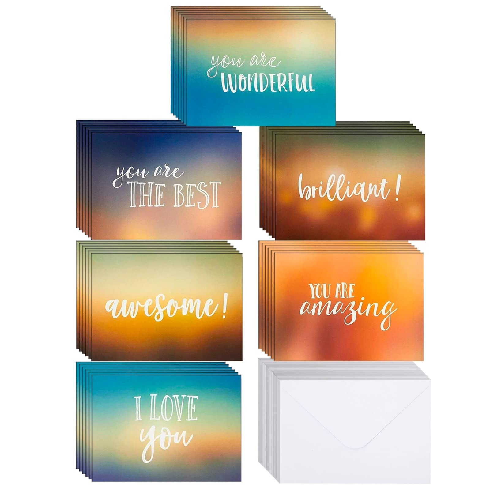 BEST PAPER GREETINGS 36-Pack Inspirational Blank Note Card Set