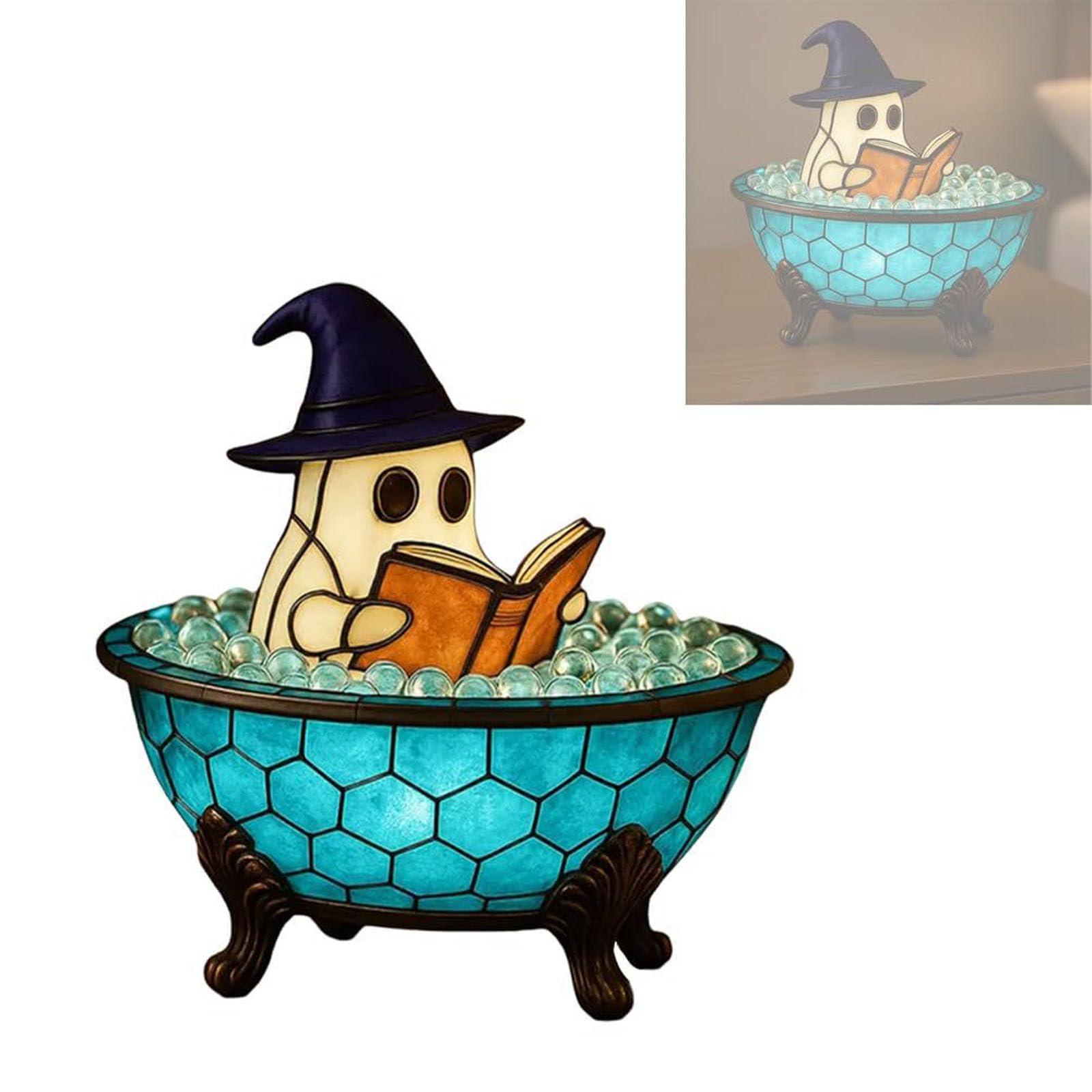 Huaanya Multicolor Ghost Bubble Bath Lamp, Halloween Ghost Night Light, Halloween Decor, Light Up Ghost Kit, Ghost-Themed Bathtub Accent Lamp For Halloween Party Decorations