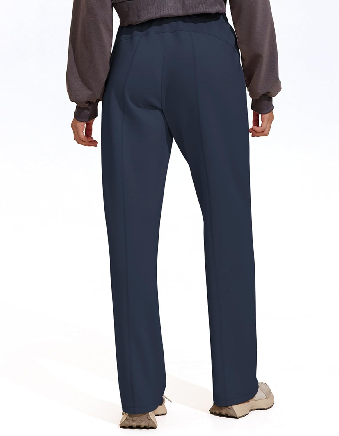 PINSPARK Womens Straight Leg Sweatpants Casual Athletic Workout Pants Stretch Soft Lounge Pants with Pockets - Image 4