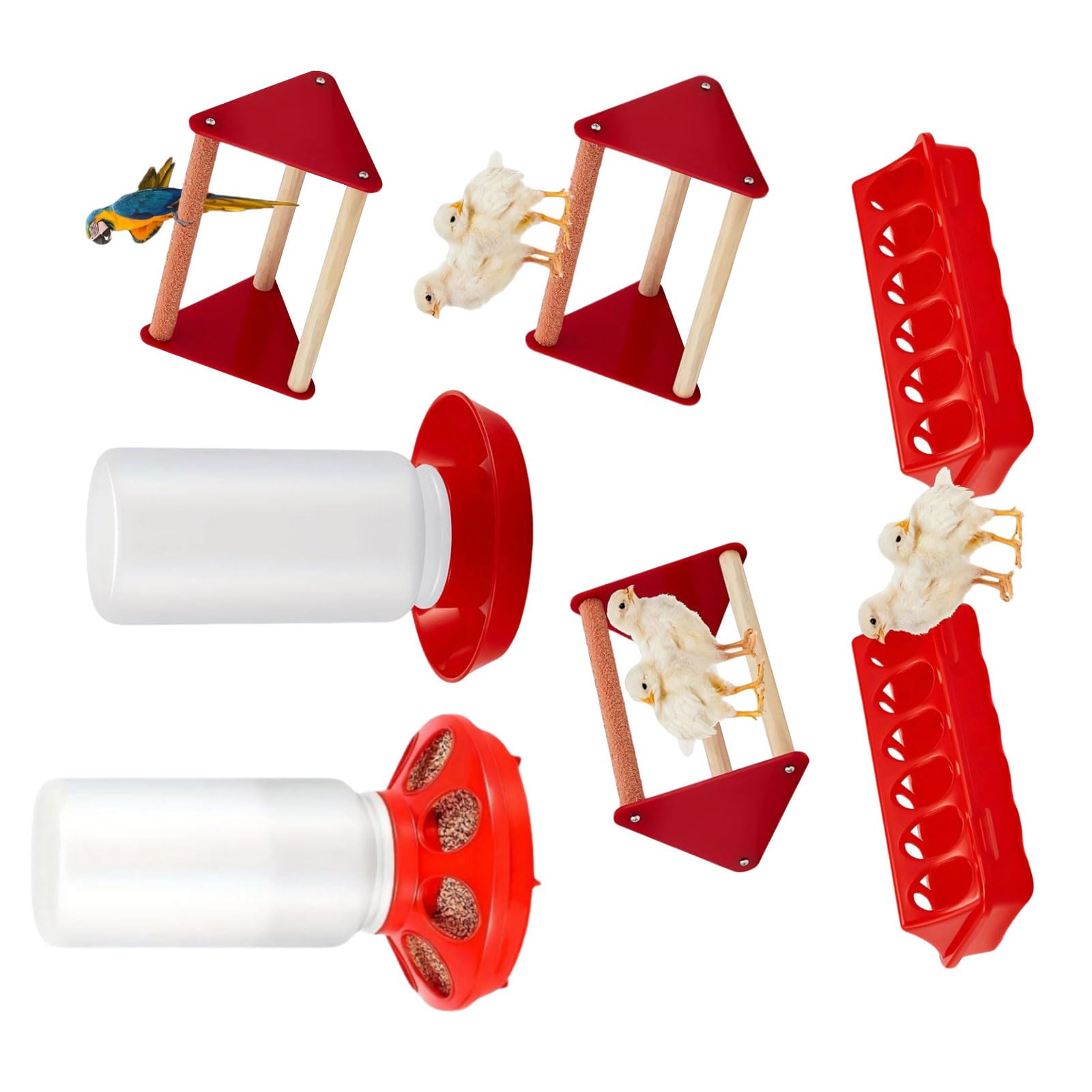 Compact Chicken Feeder and Waterer Combo with Protective Features Ideal for New Ducks and Small Birds Chick Starter Set