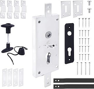 Garagentor Schloss Set – vertikales Einsteckschloss mit Riegelstangen – verzinkt & wetterfest – für Schwingtor & Sektionaltor – Nachrüst-Komplettset