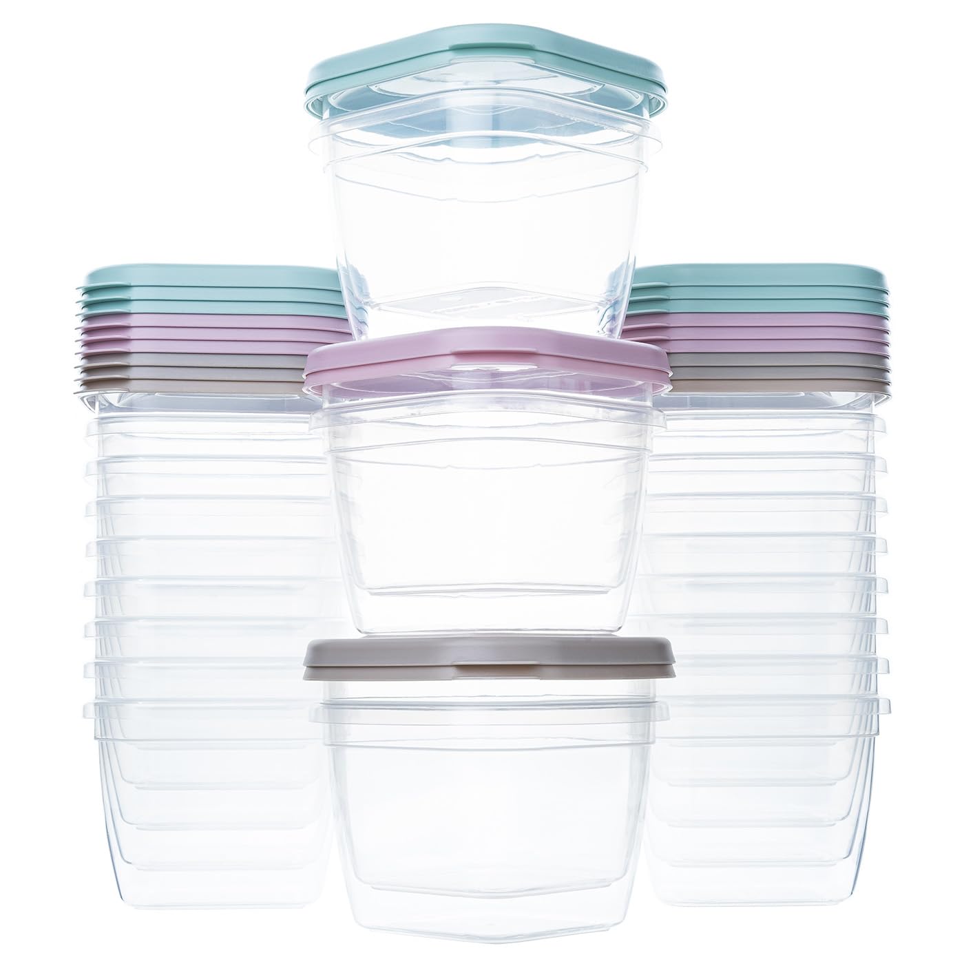 QILZO Lot de 12 Boîtes alimentaires en plastique de 550 ml Boîtes pour