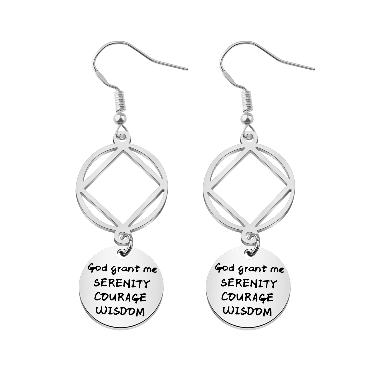 WSNANG NA Earrings 12 Step Addict Jewelry Narcotics Anonymous Gift Recovery Sobriety Gift New Beginnings Gift