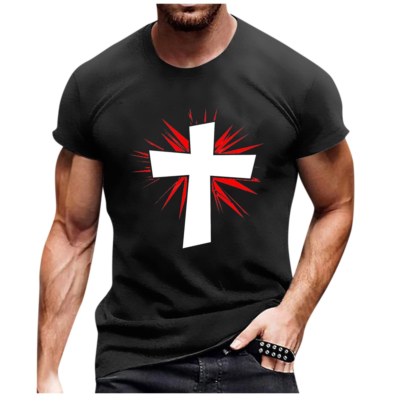 Mens T Shirt Crew Neck Pattern Letter Print Raglan Sleeves Summer T Shirts Short Sleeve Papa Tops Vintage Graphic Tees Shirts for Men Adult Loose T Shirt Printing