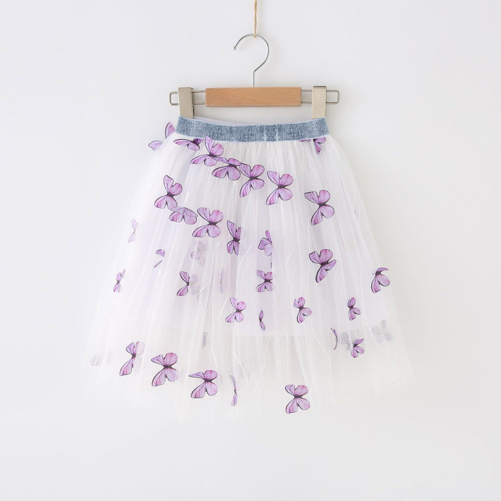 Girls Layered Butterflies Tutu Skirt Toddler Baby Girls Tulle Tutus Princess Skirts Fashion Carnival (Purple, 4-5 Years)