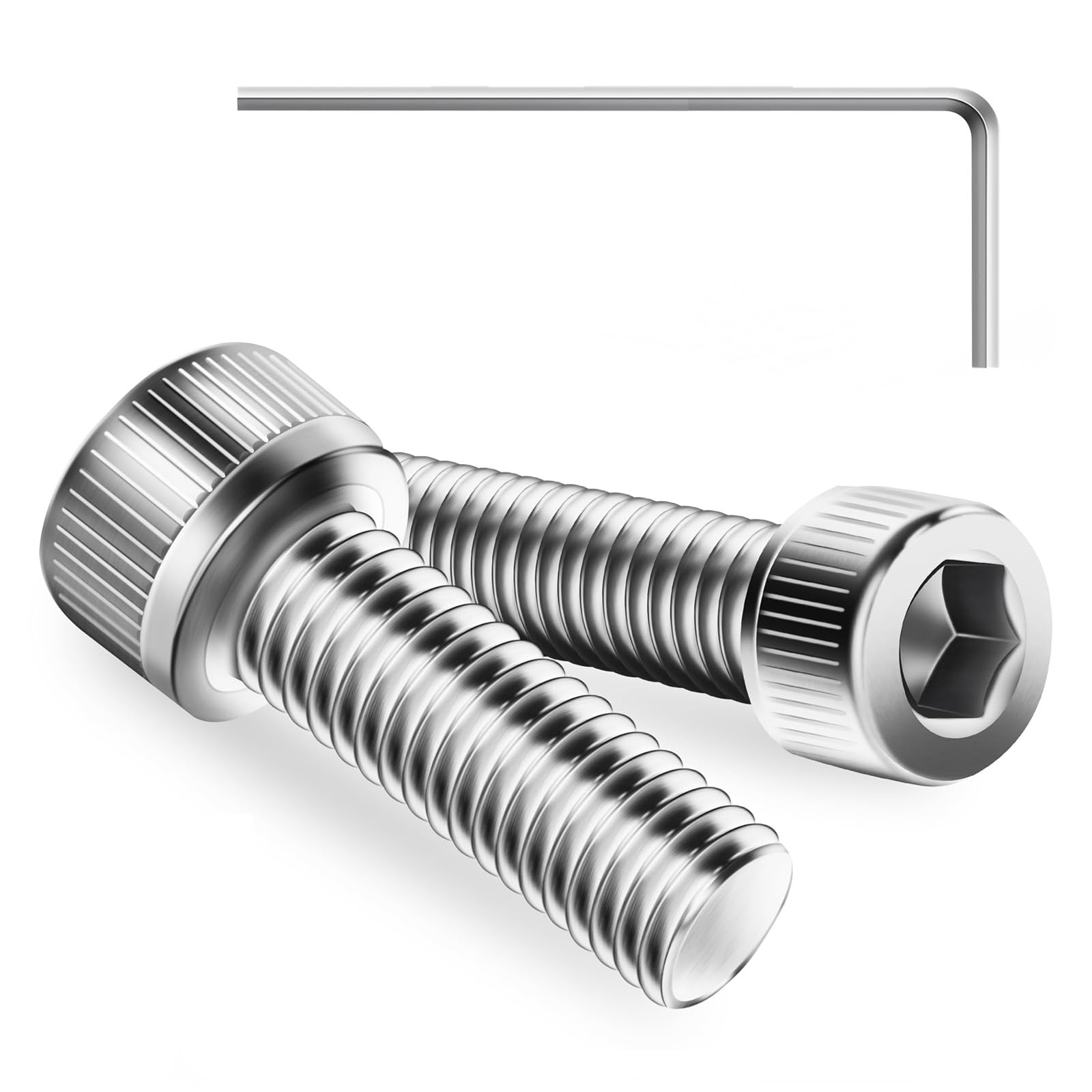 20Pcs M6 x 20mm Hex Socket Head Cap Screws Bolts, 304 Stainless Steel, Allen Socket Drive, Bright Finish, Full Threads