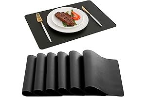 DOLOPL Black Place Mats Set of 6 for Small Dining Table