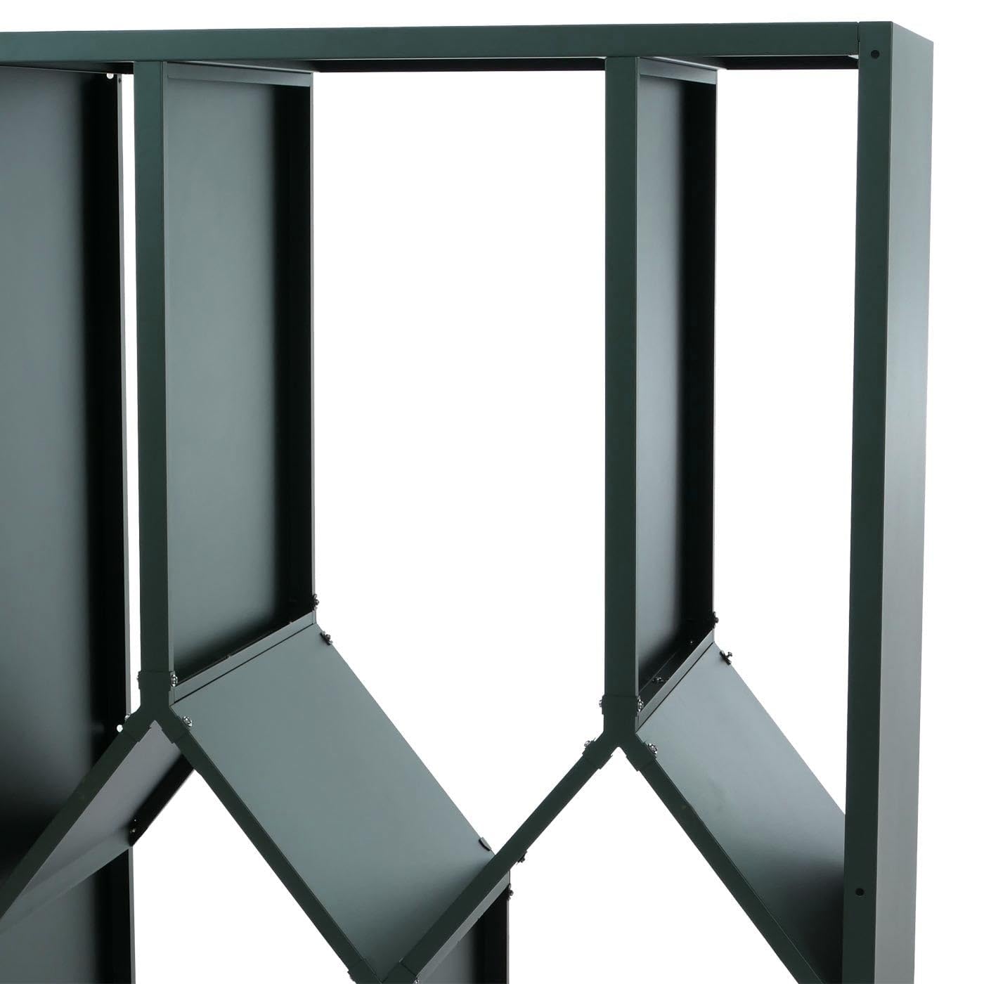 Legnaia HWC-P76, scaffale per legna da camino/da ardere deposito riparo outdoor esterno Metallo 160x95x50cm - verde