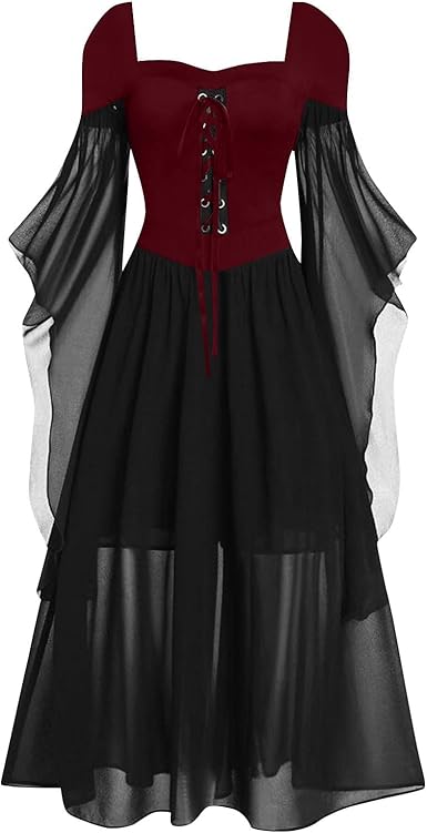 OIOLOYJM Witch Costume Women Sexy Plus Size Renaissance Vampire Gothic Halloween Costumes Woman 2025 Clothes Dresses